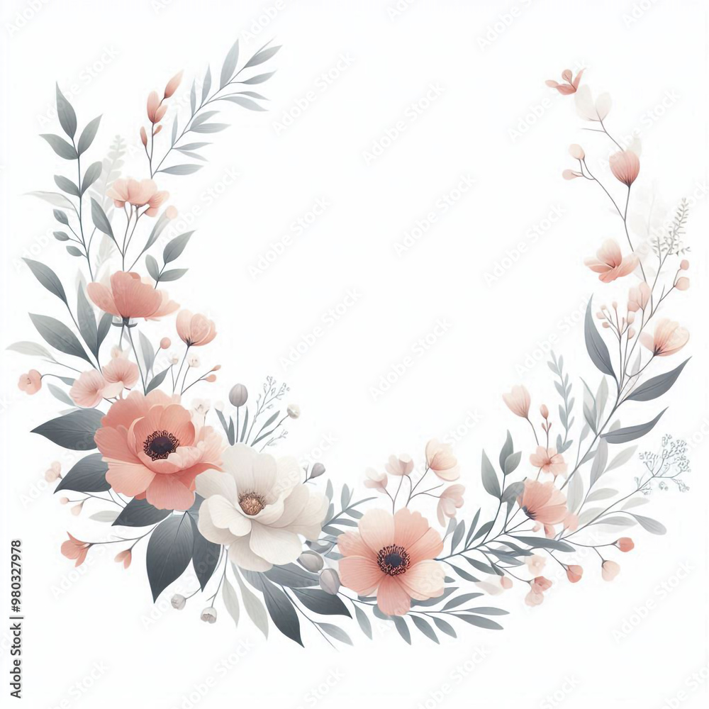 floral frame with flowers floral frame with flowers