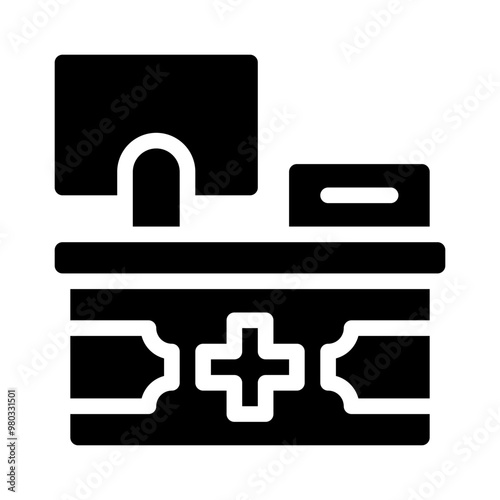 hospital reception glyph icon