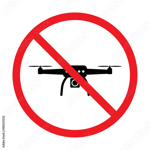 No drone zone sign flights with drone prohibited ban stop sign vector illustration for graphic design, logo, web site, social media, mobile app, ui