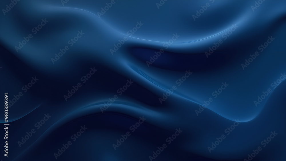 Generate an abstract background image featuring smooth flowing curves similar to soft fabric or liquid waves Use a gradient of deep navy blue and deep dark ocean blue Generate an abstract background image featuring smooth flowing curves similar to soft fabric or liquid waves Use a gradient of deep navy blue and deep dark ocean blue