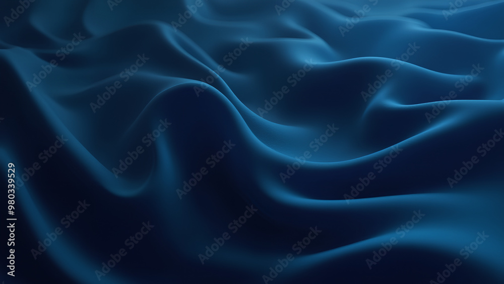 Generate an abstract background image featuring smooth flowing curves similar to soft fabric or liquid waves Use a gradient of deep navy blue and deep dark ocean blue Generate an abstract background image featuring smooth flowing curves similar to soft fabric or liquid waves Use a gradient of deep navy blue and deep dark ocean blue