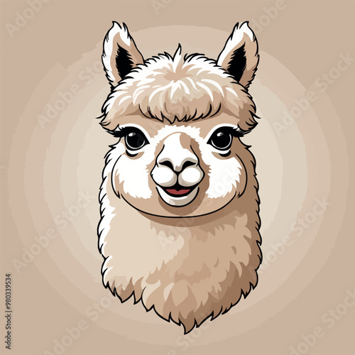 Cute vector design of alpaca
