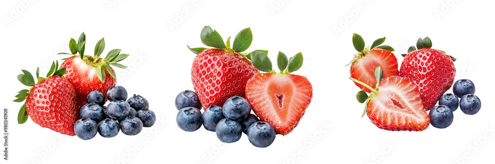custom made wallpaper toronto digitalFresh strawberries and blueberries displayed beautifully, perfect for healthy recipes and vibrant food photography. transparent background
