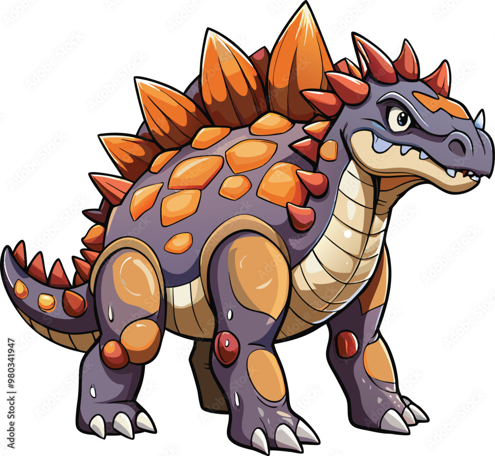 Naklejka premium Ankylosaurus dinosaur sticker vector design