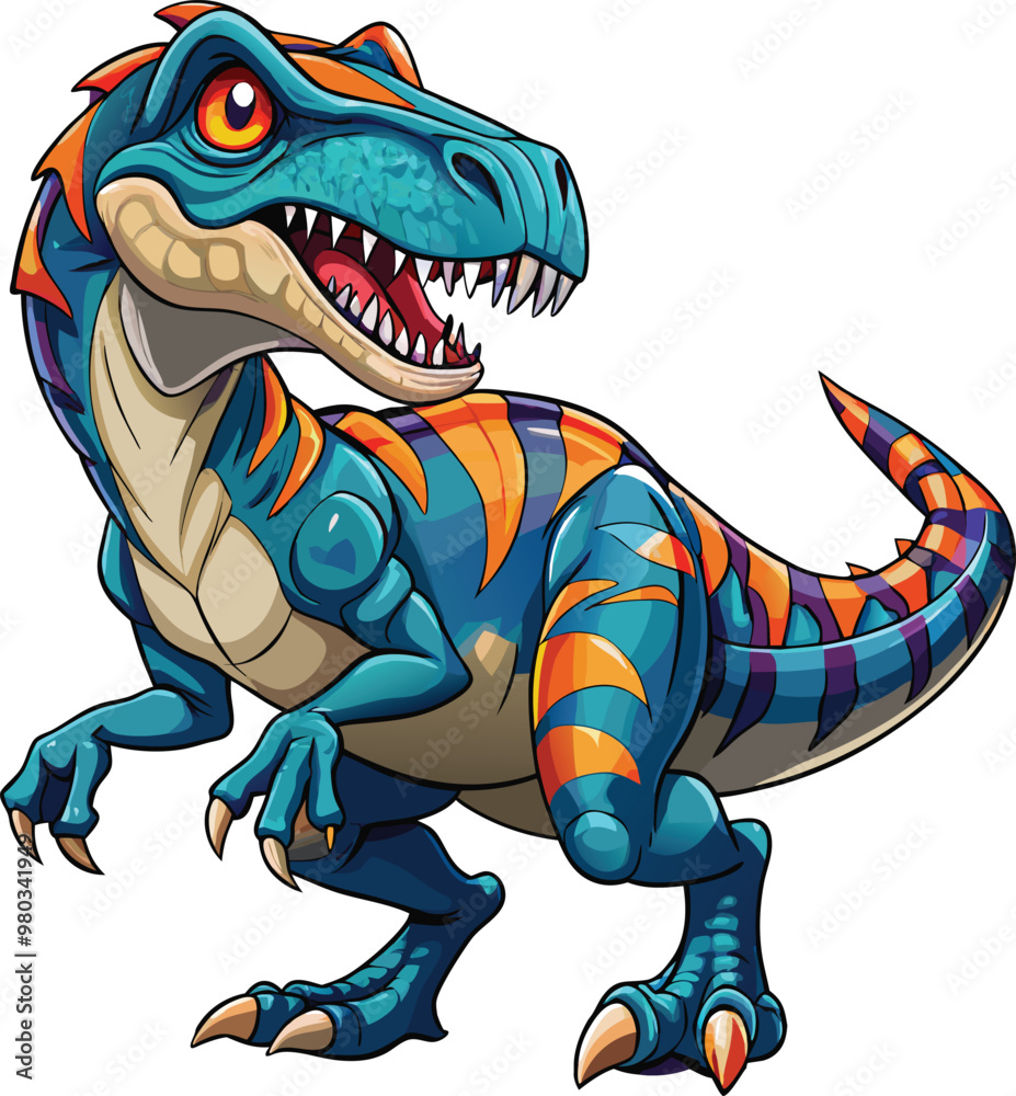 Obraz premium Allosaurus dinosaur sticker vector design