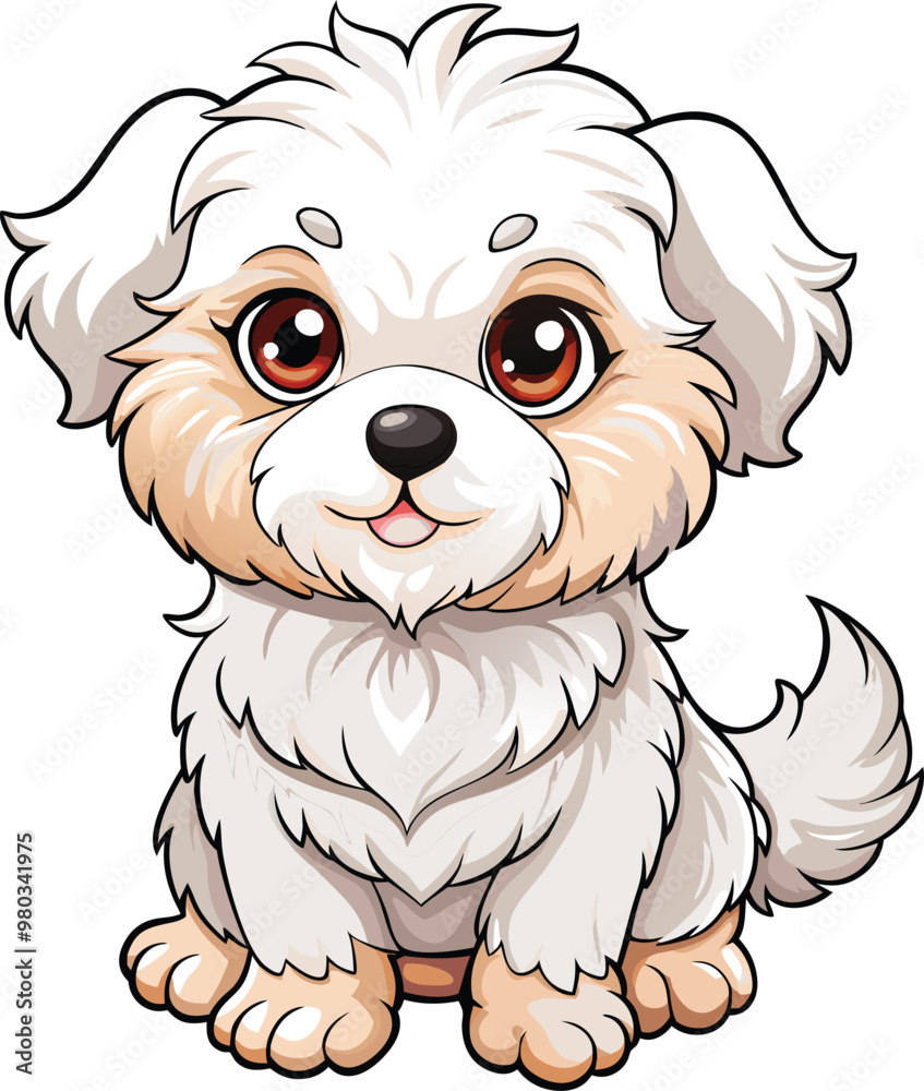 Obraz premium Dog mascot character sticker vector design
