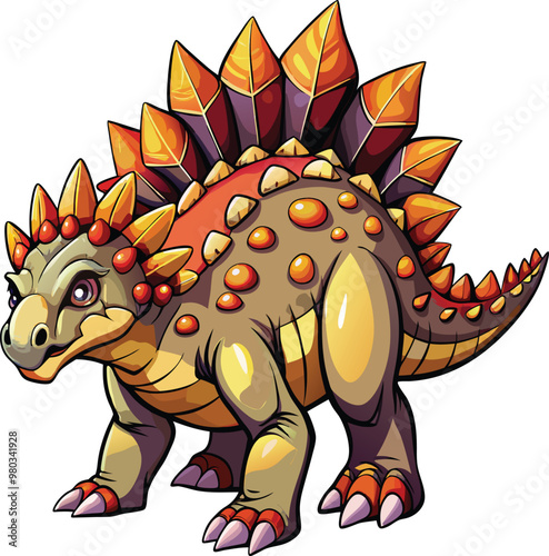 Ankylosaurus dinosaur sticker vector design