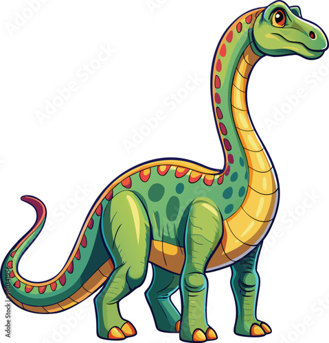 Diplodocus dinosaur sticker vector design