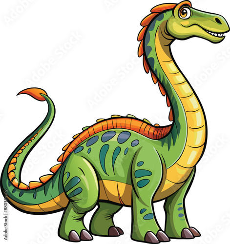 Diplodocus dinosaur sticker vector design