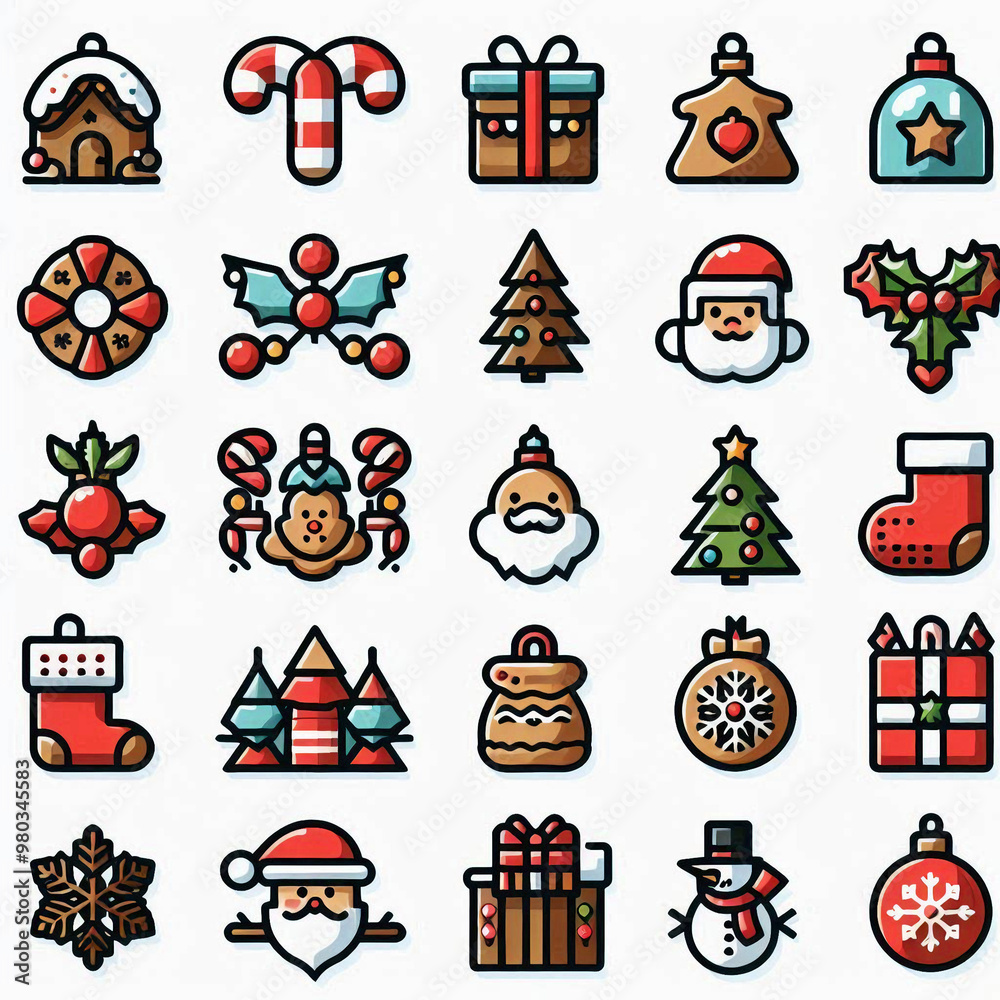 Fototapeta premium Christmas Icons
