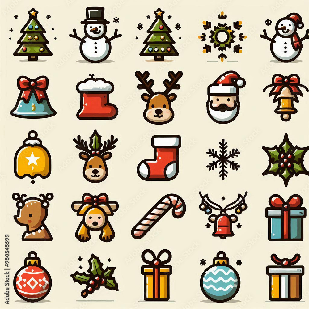 Naklejka premium Christmas Icons
