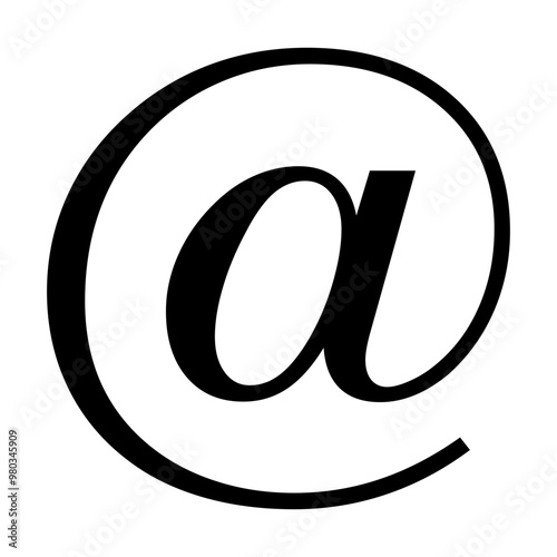 Email address icon @ logo communication mail or business website contact message symbol on sending newsletter background with receiving email support mailbox, Email address sign. symbol @ button