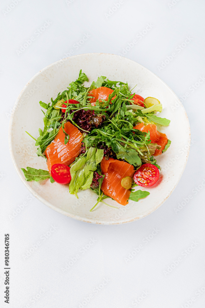 salad with tomatoes and salmon salad with tomatoes and salmon