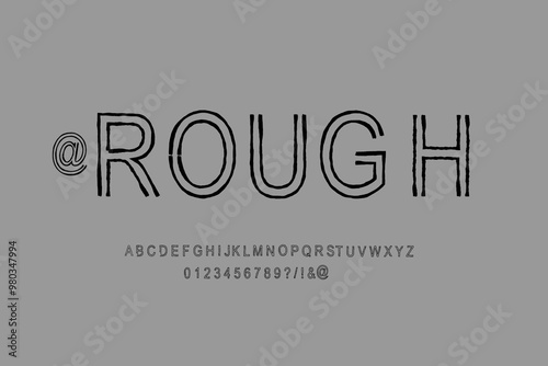 Grunge stroke font alphabet white   texture, capital letters. Dirty textured vector font Typography distress grunge brush paint vector