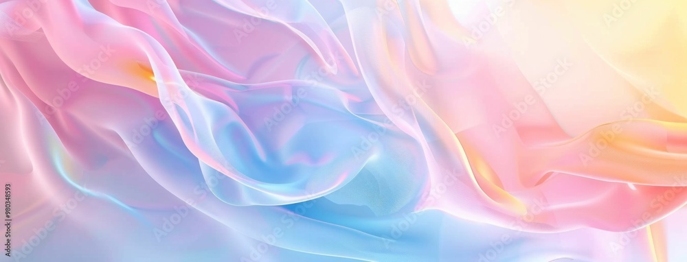 Colorful translucent fabric drapery background, soft pastel tones of pink, blue, and lavender, creating an ethereal and dreamy atmosphere, perfect for abstract design Colorful translucent fabric drapery background, soft pastel tones of pink, blue, and lavender, creating an ethereal and dreamy atmosphere, perfect for abstract design