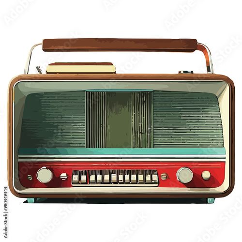 Vector illustration of an old retro style radio