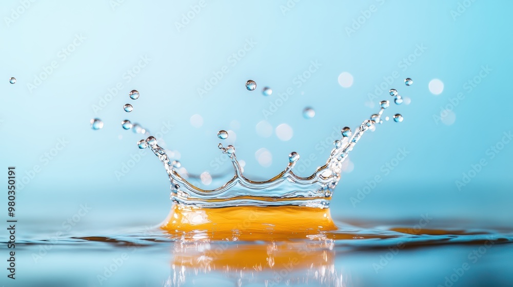 A close up view of a water splash, highlighting the intricate details and patterns of the droplets. A close up view of a water splash, highlighting the intricate details and patterns of the droplets.