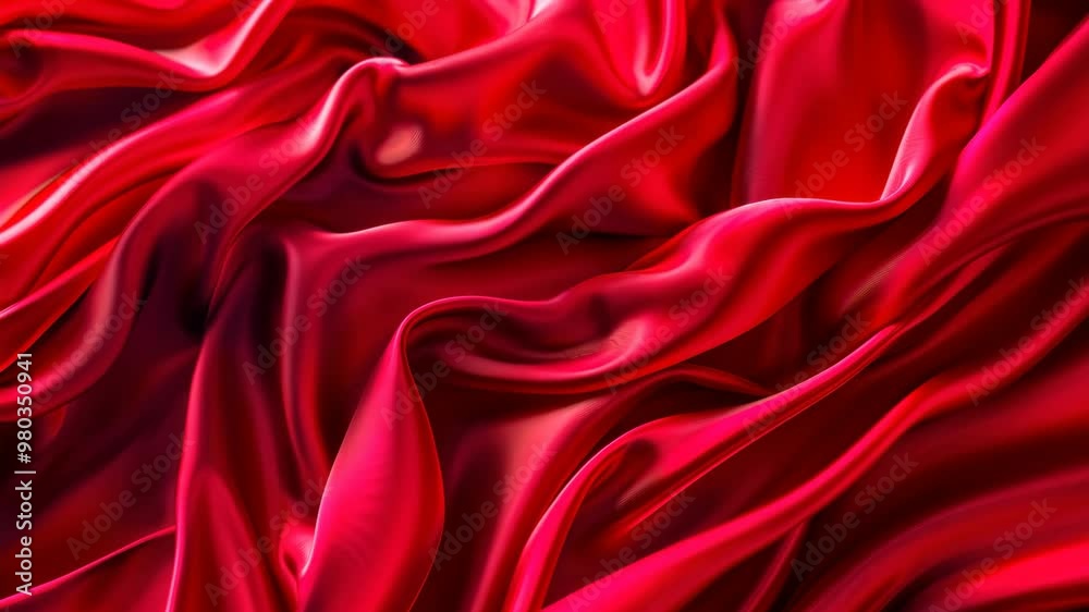 Flowing red silk fabric exuding elegance and luxury