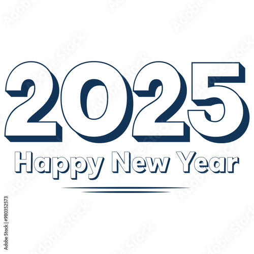Happy new year 2025 design. With colorful truncated number illustrations. Premium vector design 2025