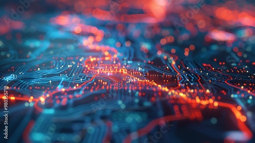 Speedy Data Routes on Tech Map, Business Theme, Background, Technology, Networking, Digital