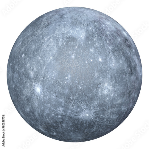 3D Realistic Mercury Planet Illustration Transparent Background