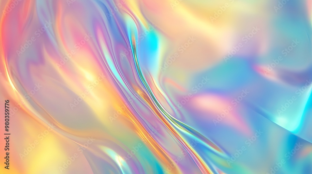 Abstract blurred holographic rainbow foil creating an iridescent background Abstract blurred holographic rainbow foil creating an iridescent background