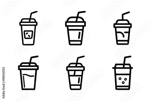 Drink icon bundle set in creative vector style