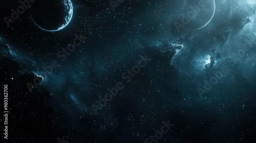 Dark Space Nebula Wallpaper. A deep space scene with a dark nebula and distant stars.