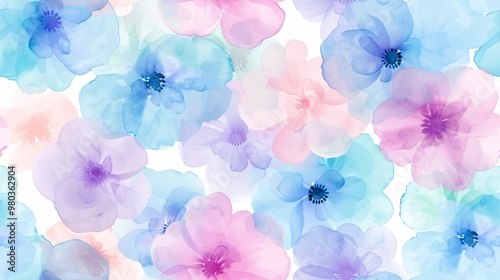 Delicate floral watercolor design with gentle hues, perfect for beauty items or other uses.