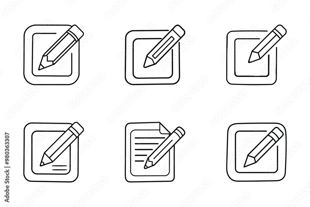 Edit icon bundle set in silhouette style vector Edit icon bundle set in silhouette style vector