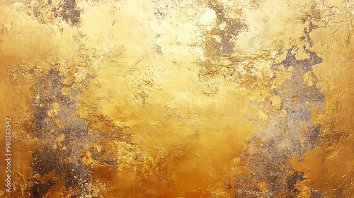 Gold concrete wall texture presenting an abstract rich golden background with a rough concretelike surface photo