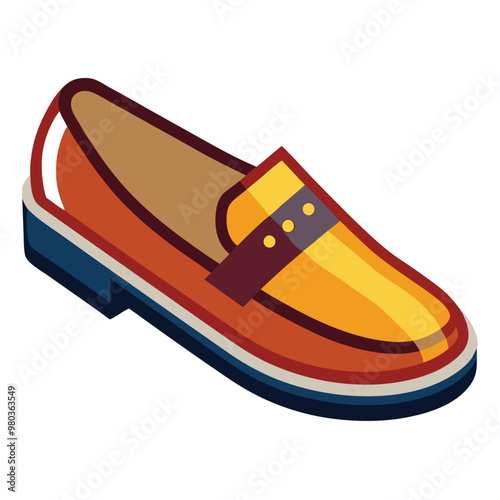 Loafer shoes vector icon illustration on white background.