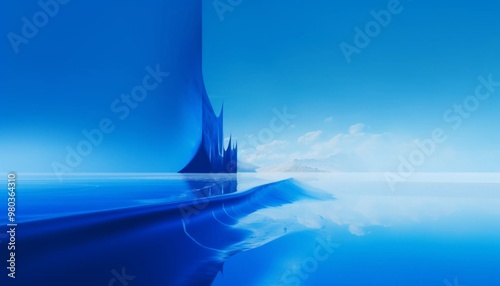 abstract blue landscape background art