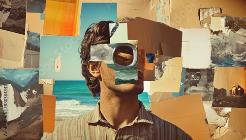 abstract digital collage art background