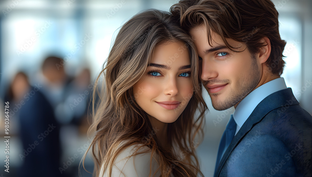 “Smiling Business Couple in Love Hugging Each Other, Standing Together in a Professional Setting, Expressing Affection and Partnership”
“Smiling Business Couple in Love Hugging Each Other, Standing Together in a Professional Setting, Expressing Affection and Partnership”
