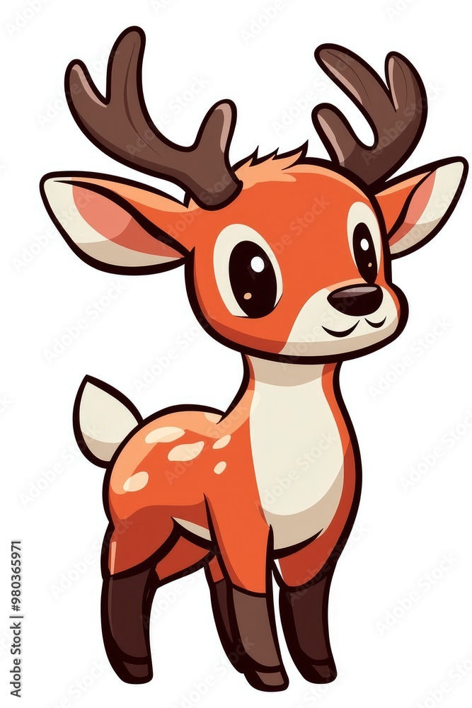 Cute Cartoon Deer with Big Eyes Cute Cartoon Deer with Big Eyes