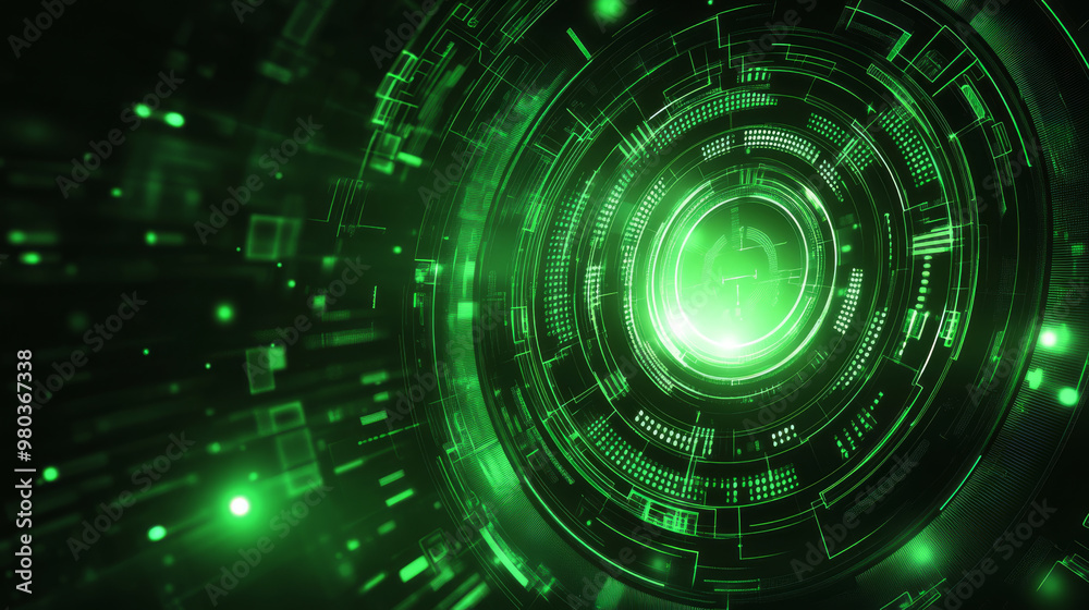 
Futuristic green technology and innovation backdrop. Eco-friendly technology theme. Abstract digital background. Vector illustration.