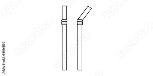 Plastic straws icon, vector illustration design.