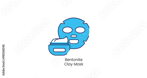 Bentonite Clay Mask Vector Icon for Skincare and Beauty