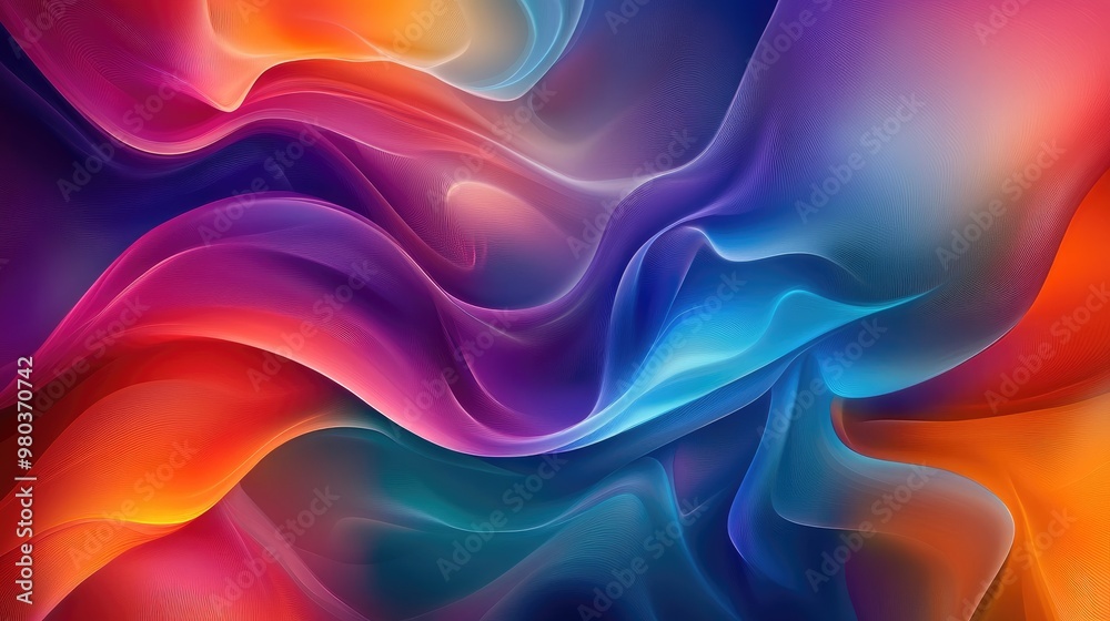 Obraz premium Colorful abstract organic wallpaper design with flowing curves and vivid hues, creating a mesmerizing background full of motion and energy (Generative AI)
