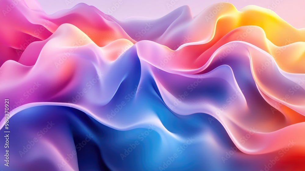 Fototapeta premium Stunning abstract organic background with soft flowing shapes and vibrant color transitions, forming a mesmerizing wallpaper design (Generative AI)