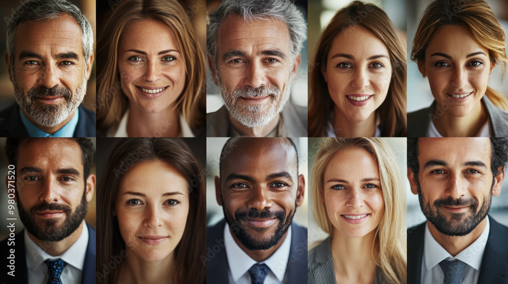 A group of people with different ages and genders are smiling for the camera. Concept of unity and positivity, as everyone appears to be enjoying the moment and sharing a friendly smile A group of people with different ages and genders are smiling for the camera. Concept of unity and positivity, as everyone appears to be enjoying the moment and sharing a friendly smile