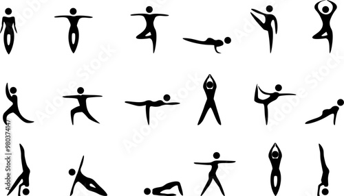 Seamless pattern. Stylized human figures. White on red background. Flyer background design, advertising background, fabric, clothes, texture, textile pattern.