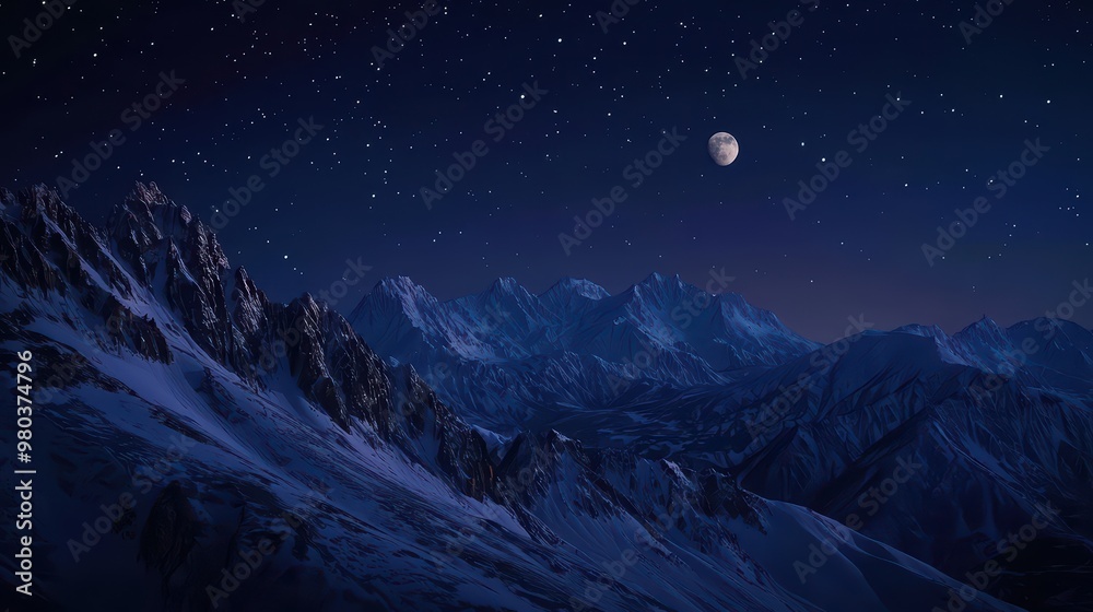 Shadowy Mountain Peaks Wallpaper. Dark mountain peaks under a starry sky. Shadowy Mountain Peaks Wallpaper. Dark mountain peaks under a starry sky.