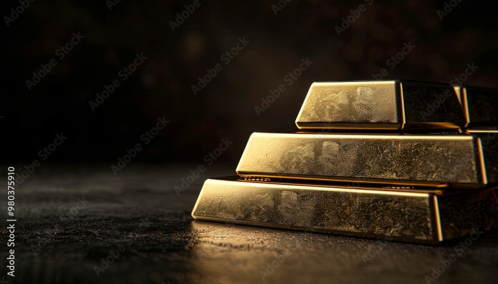 custom made wallpaper toronto digitalGolden bars stacked in a pyramid shape on a dark background