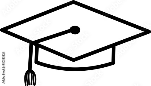 graduation cap doodle outline
