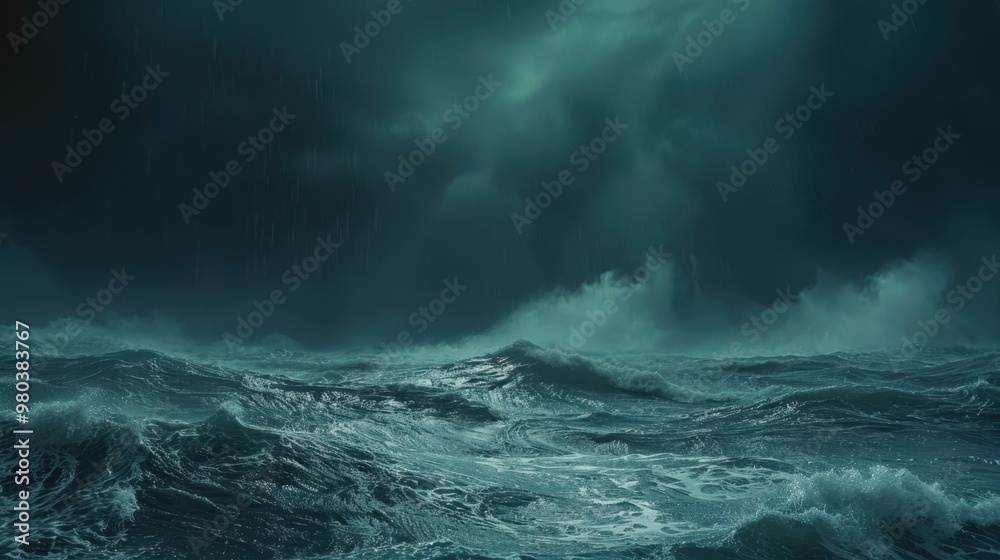 Fototapeta premium The abstract nature of lightning is captivating. Dark clouds and rain complete the dramatic picture.