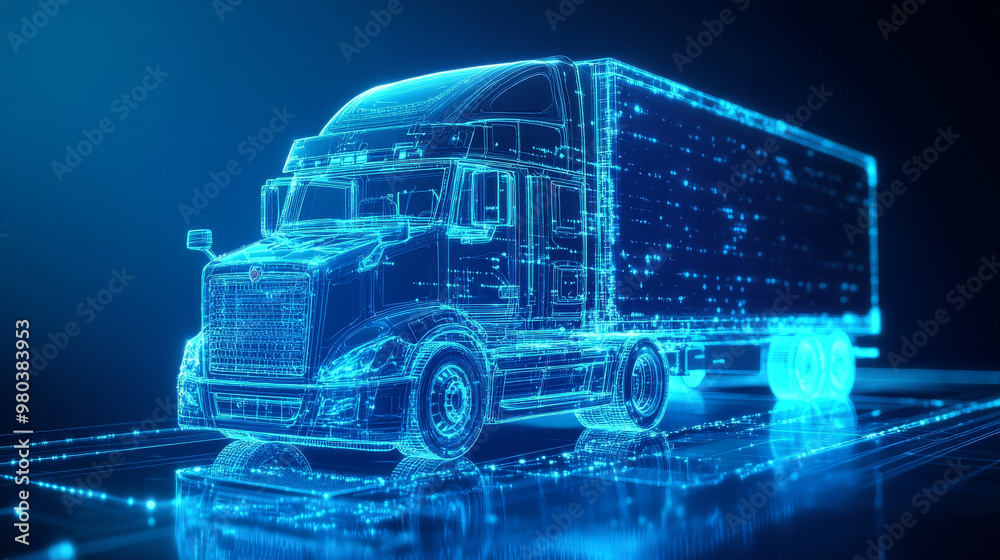 Autonomous smart truck. Unmanned vehicles with artificial intelligence ...