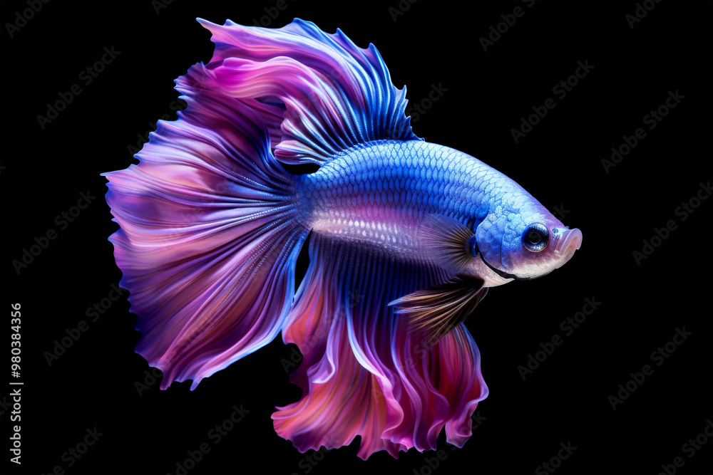 beautiful betta fish swimming on black background beautiful betta fish swimming on black background