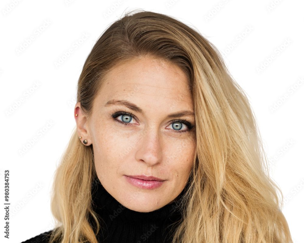 Blonde woman png transparent, smiling face portrait Blonde woman png transparent, smiling face portrait